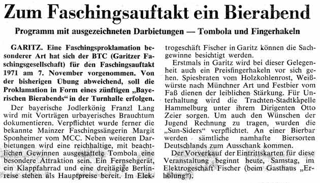 Zum Faschingsauftakt ein Bierabend