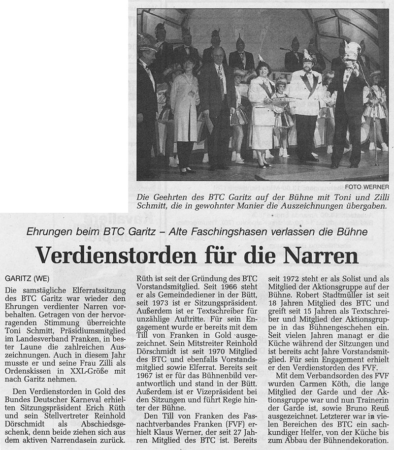 Verdienstorden für die Narren