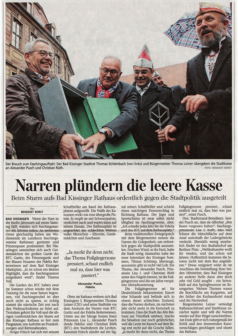 narren pluendern die leere kasse