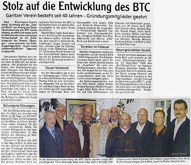 Stolz auf die Entwicklung des BTC