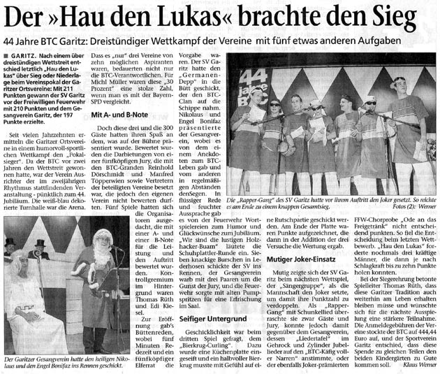 Hau den Lukas brachte den Sieg