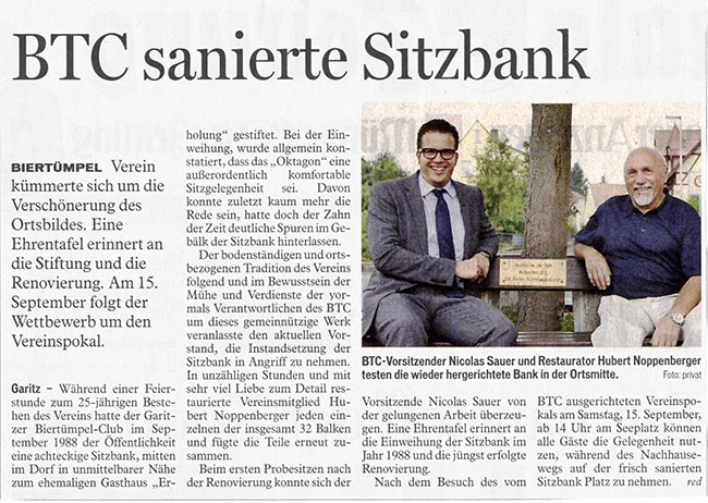 BTC saniert Sitzbank