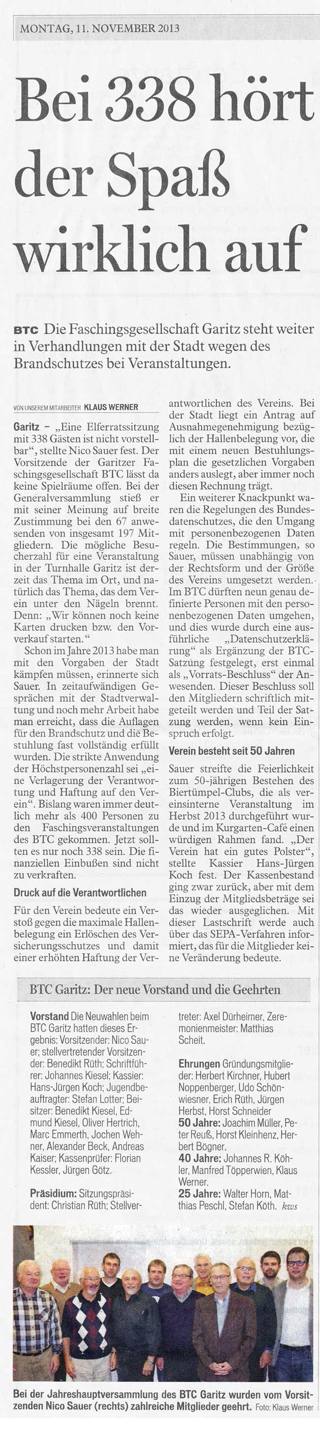 Eine Elferratssitzung mit 338 Gästen ist nicht vorstellbar