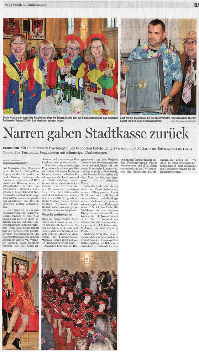 narren gaben stadtkasse zurueck