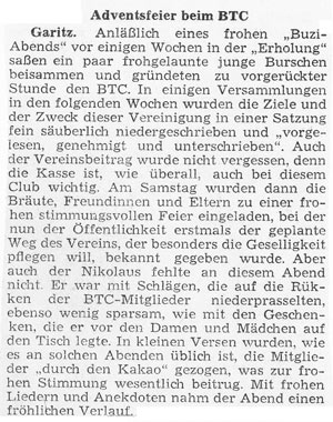 Adventsfeier beim BTC