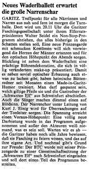 Neues Waderlballett erwartet