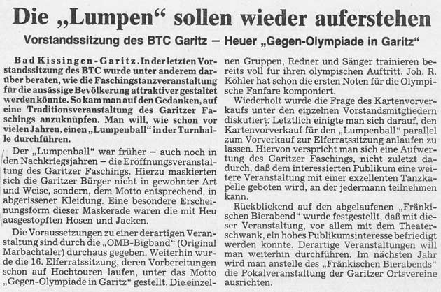 Die Lumpen sollen wieder auferstehen