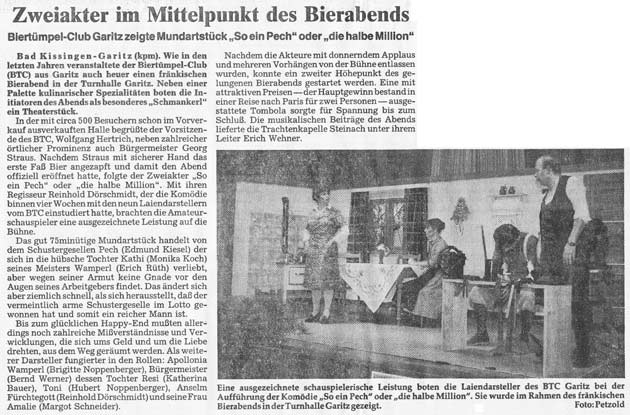 Zweiakter im Mittelpunkt des Bierabends