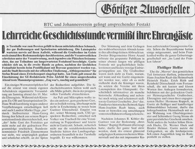 Lehrreiche Geschichtsstunde