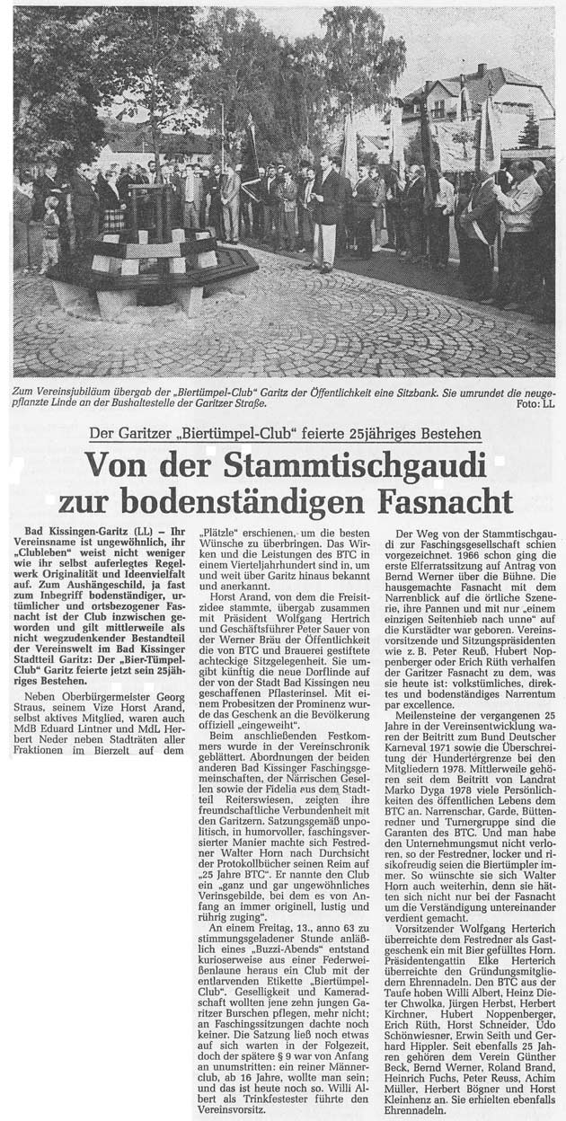 Von der Stammtischgaudi zur Fasnacht