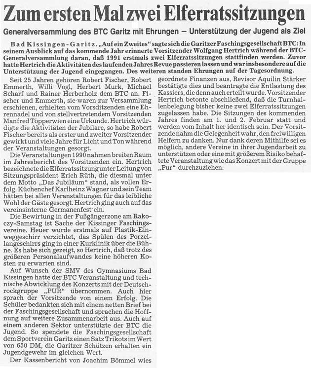 Zum ersten Mal zwei Elferratssitzungen