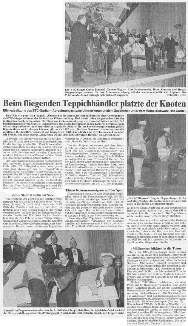 Beim fliegenden Teppichändler platzte der Knoten