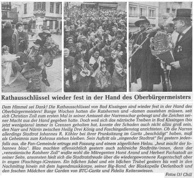 Rathausschlüssel in Hand des OBs