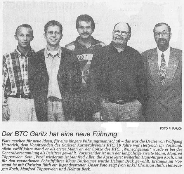 BTC Garitz hat eine neue Führung